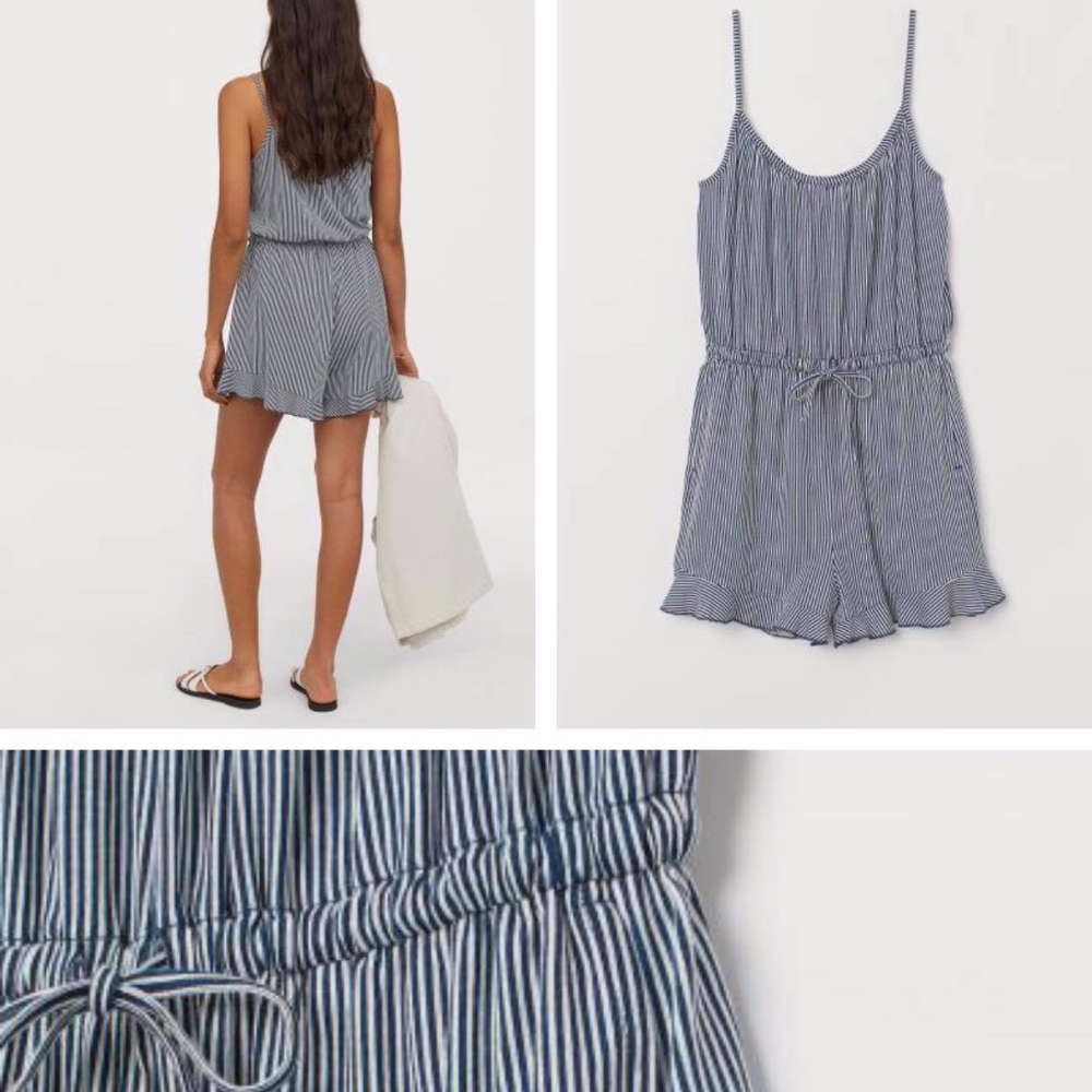 Modal blend stripe jumpsuit